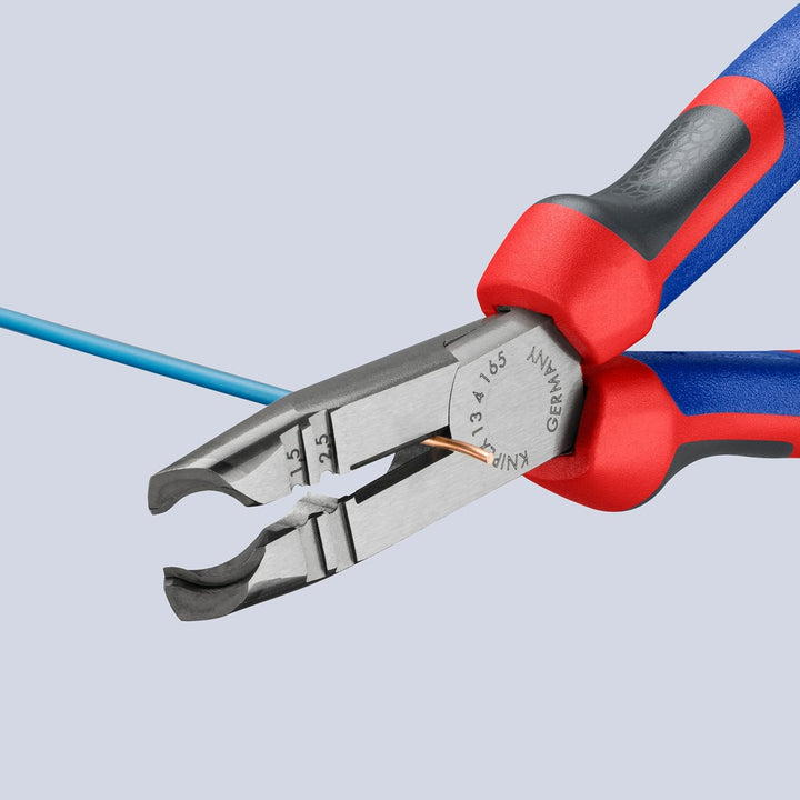 Knipex Abmantelungszange schwarz atramentiert, mit Mehrkomponenten-Hüllen 165 mm 13 42 165
