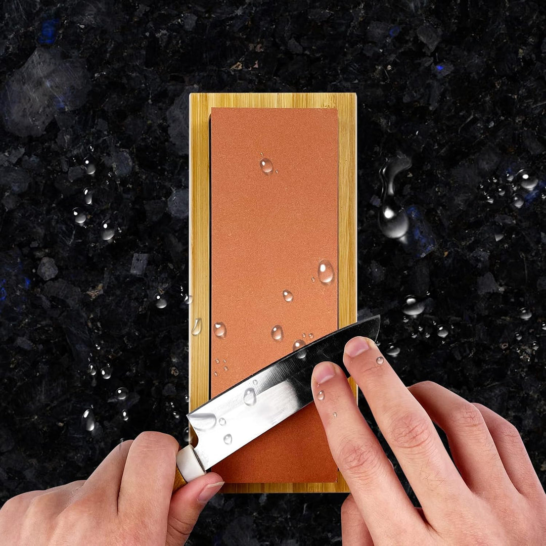 Uootach Schleifstein Abziehstein Set, Professioneller Messerschärfer Whetstone 1000/6000, Doppelseit