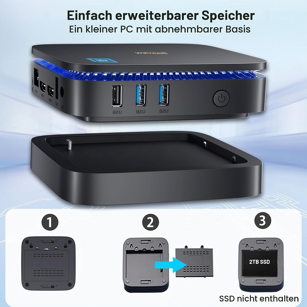 Blackview Mini PC, Intel 12th Gen N95(up to 3.4GHz) Mini Computer Windows 11 mit 16GB DDR4 RAM 1TB M
