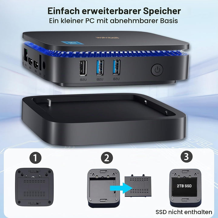 Blackview Mini PC, Intel 12th Gen N95(up to 3.4GHz) Mini Computer Windows 11 mit 16GB DDR4 RAM 1TB M