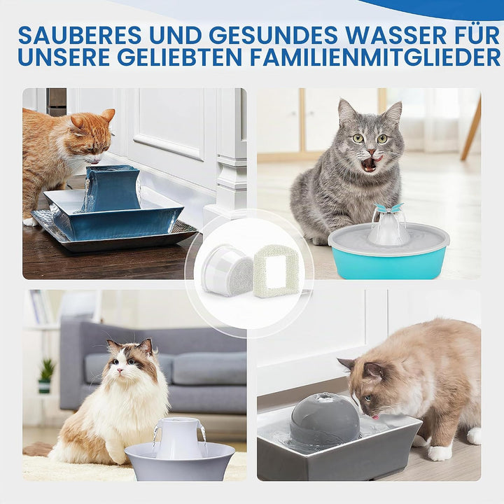 Katzenbrunnen Filter für PetSafe Drinkwell, 12 Pcs Ersatzfilter Trinkbrunnen Katzen &amp; 12 Pcs Schaumf