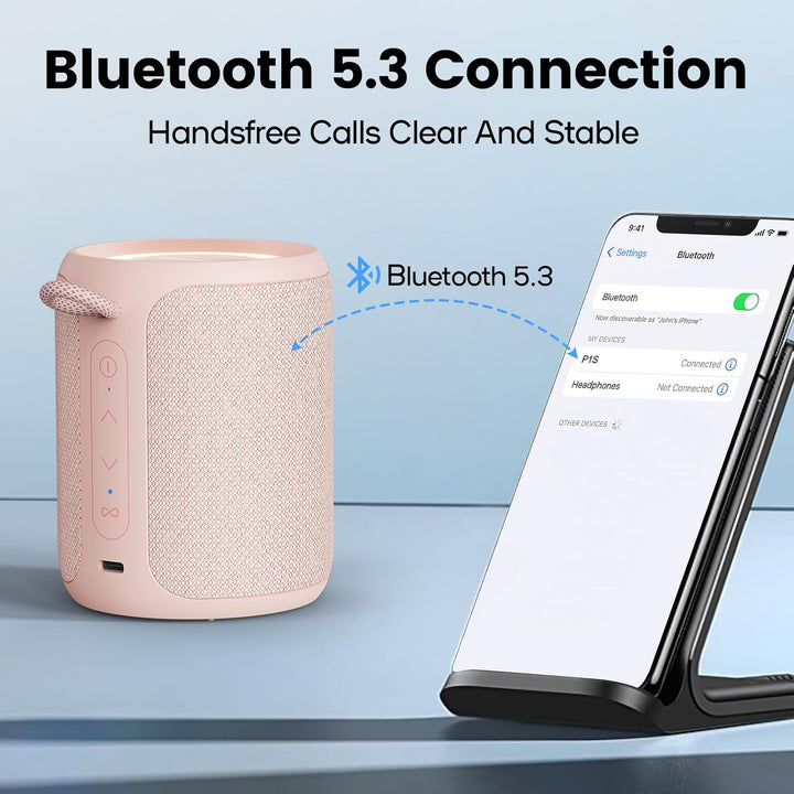 Deeyaple Bluetooth Lautsprecher Klein Tragbarer Musikbox 5.3 IPX7 Wasserdicht Kabellose Stereo Pairi
