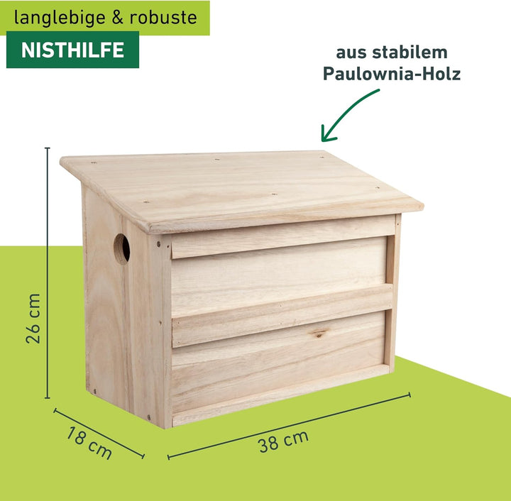 Windhager Nistkasten Twinhouse Sparrow, Vogel Nistkasten mit Zwei getrennten Kammern, Vogelnistkaste