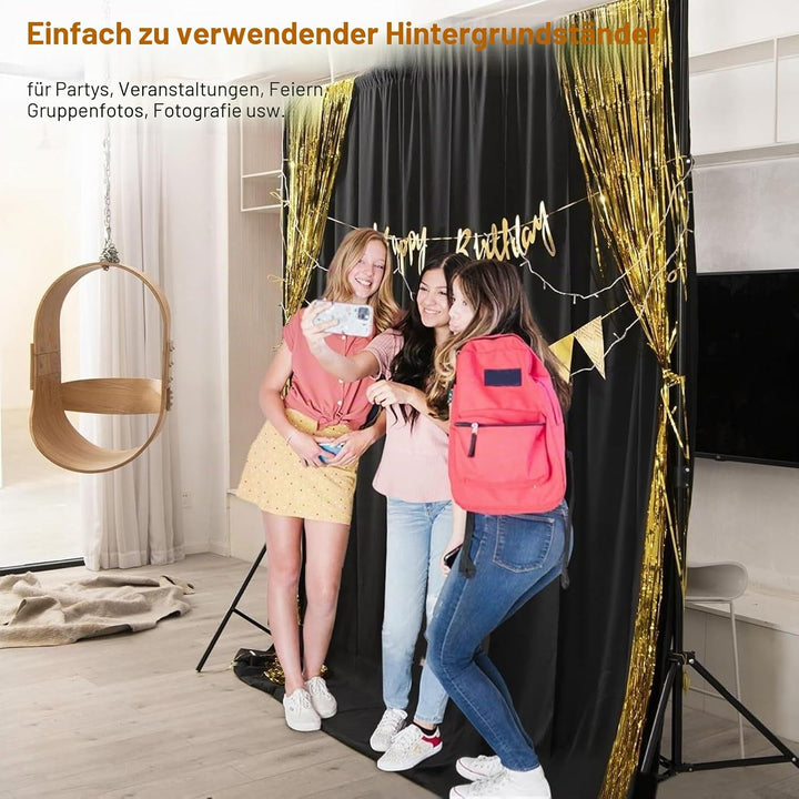 EMART Foto Hintergrund Ständer Fototudios, 2,6m x 3m Verstellbarer Hintergrundsystem mit 6 Hintergru