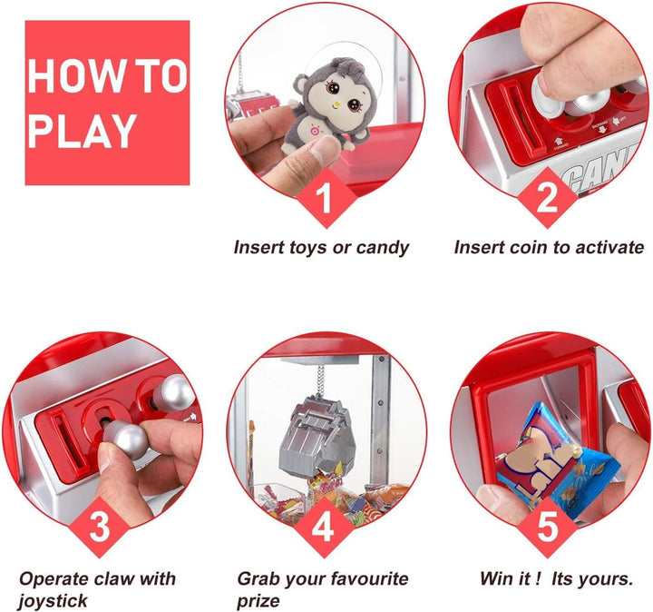 Candy Grabber Candy Machine Dispenser Machine Game Candy Clip and Dispenser Grab Hand Slot Machine R