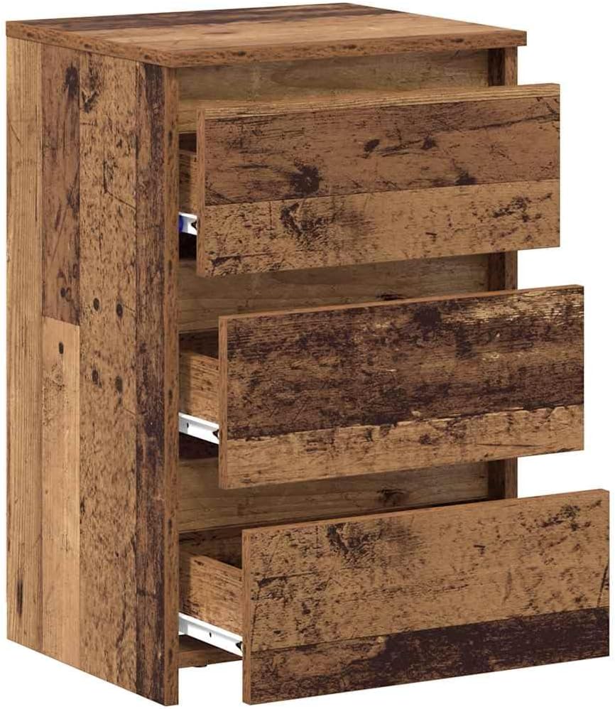 vidaXL Nachttische 2 STK. Altholz-Optik 40x35x62,5 cm Holzwerkstoff, Nachtschrank, Nachtkonsole, Sch
