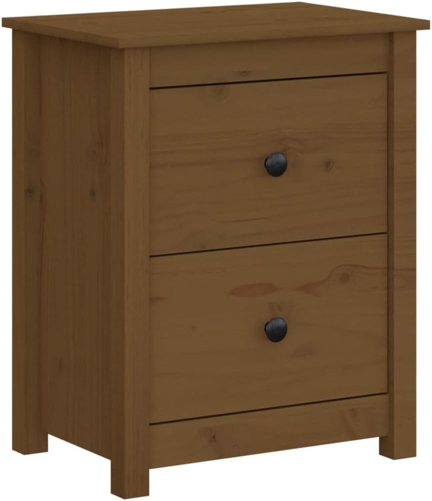 FIRBNUS Bedside Table Nachtkonsole Beistelltisch mit Stauraum Night Stand Nachttische 2er Set Honigb