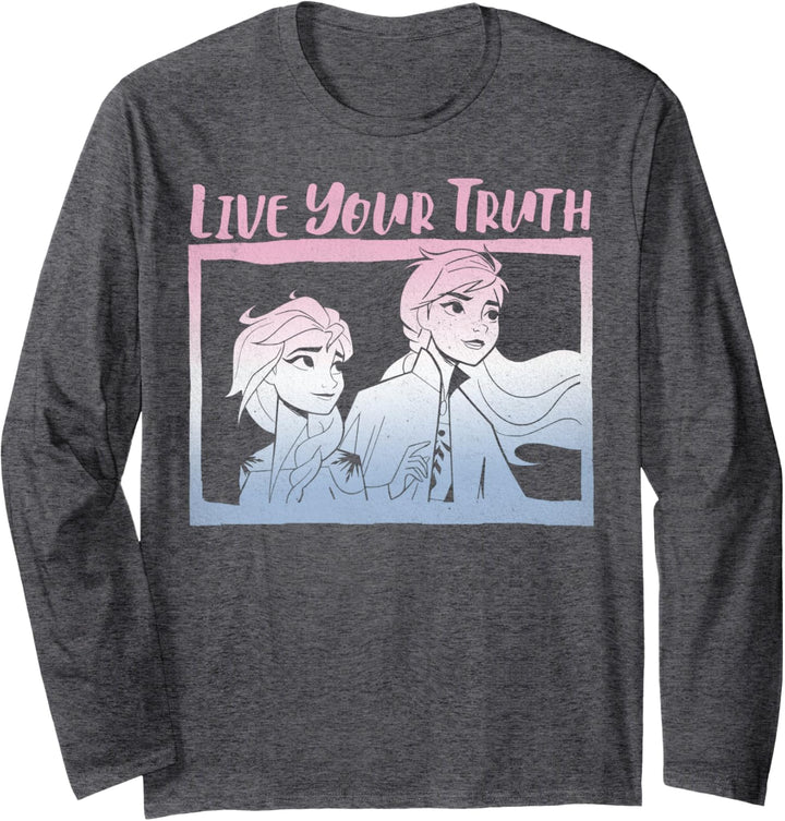 Disney Frozen 2 Elsa Anna Live Your Truth Gradient Poster Langarmshirt