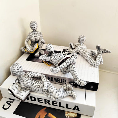 PIGPIGFLY Leserstatue,Deko Figuren,Deko Wohnzimmer,Home Store Dekoration, Leser,Modern Abstract Kuns