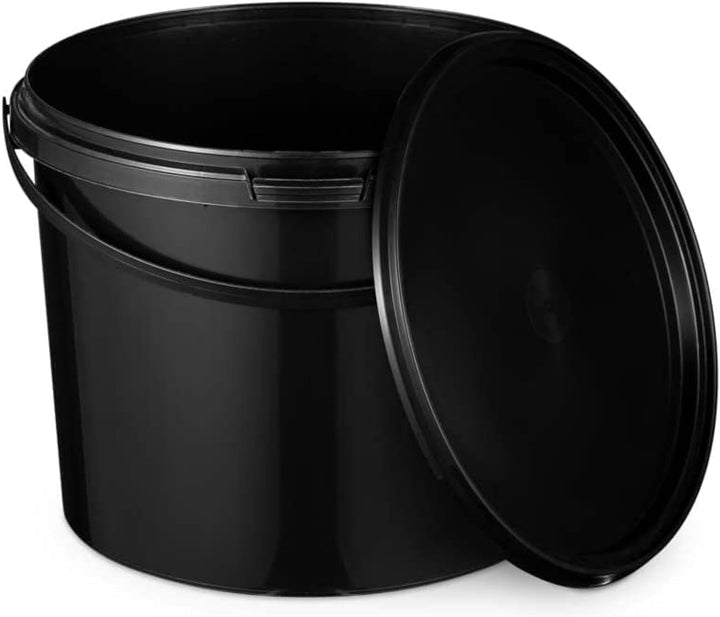 BenBow Eimer mit Deckel 3l schwarz 20x 3 Liter - lebensmittelecht, stabil, luftdicht, auslaufsicher,