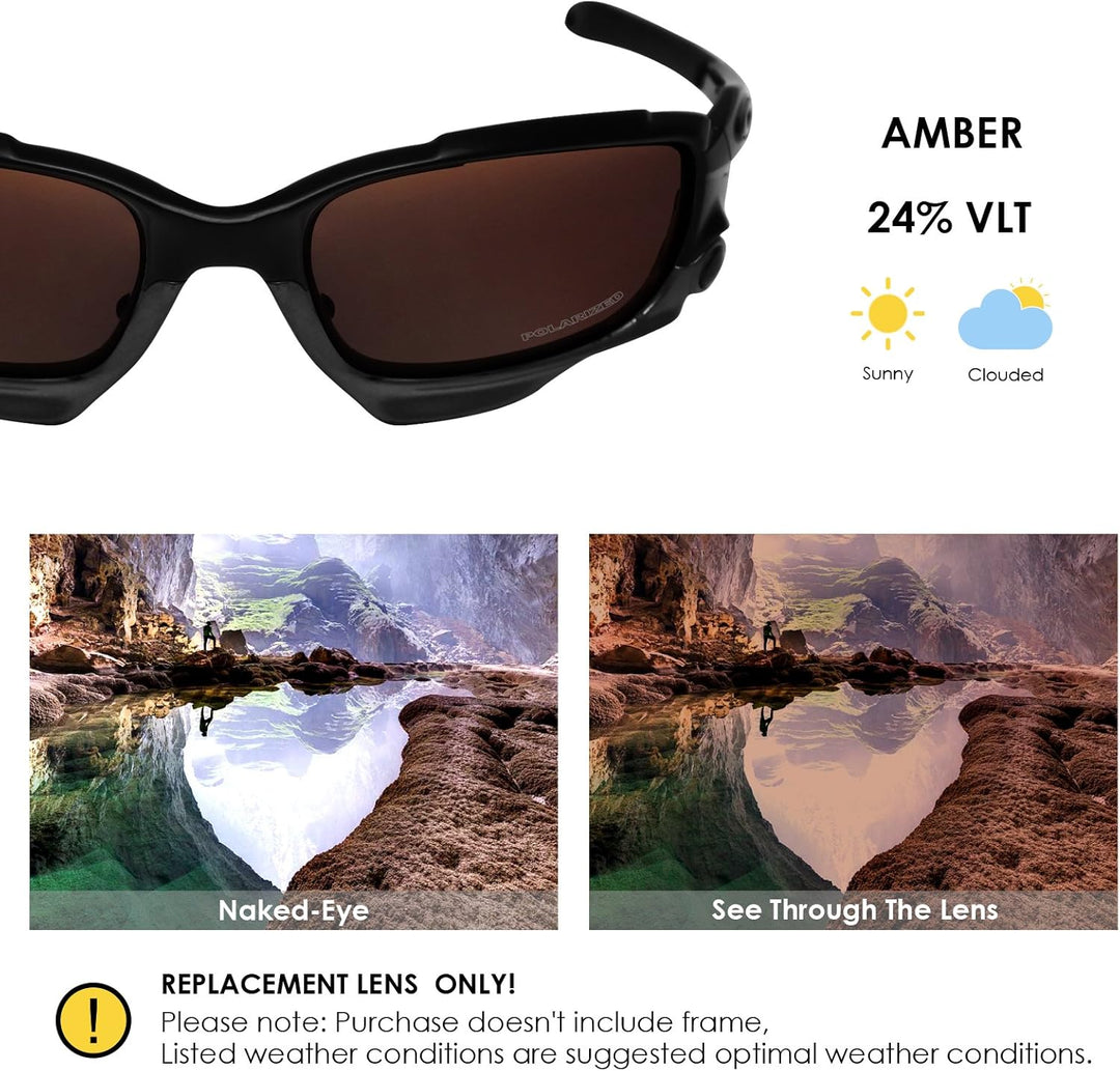 BlazerBuck Anti-salz Polarisierte Ersatzgläser für Oakley Jawbone Racing Jacket Bernstein Polarisier