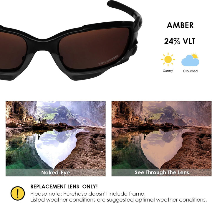 BlazerBuck Anti-salz Polarisierte Ersatzgläser für Oakley Jawbone Racing Jacket Bernstein Polarisier