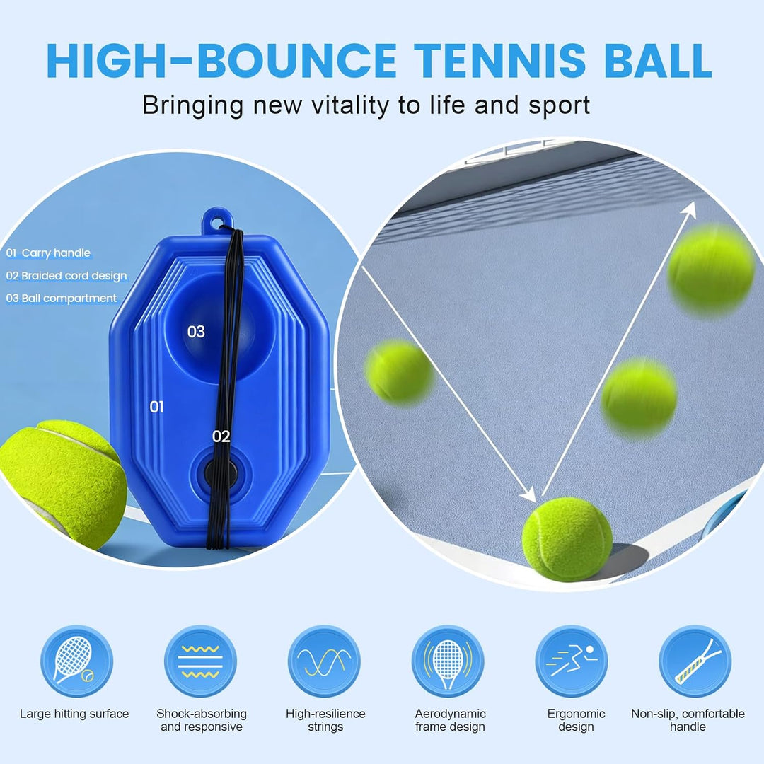 Kinder Tennisschläger, Langlebige Tennisschläger aus Eisenlegierung, Anfänger Übungsschläger mit Bal