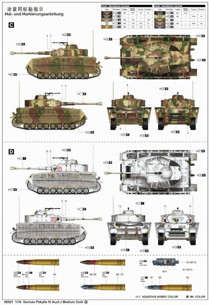 Trumpeter TR00921 921 - Modellbausatz German Pzkpfw IV Ausf J Medium Tank