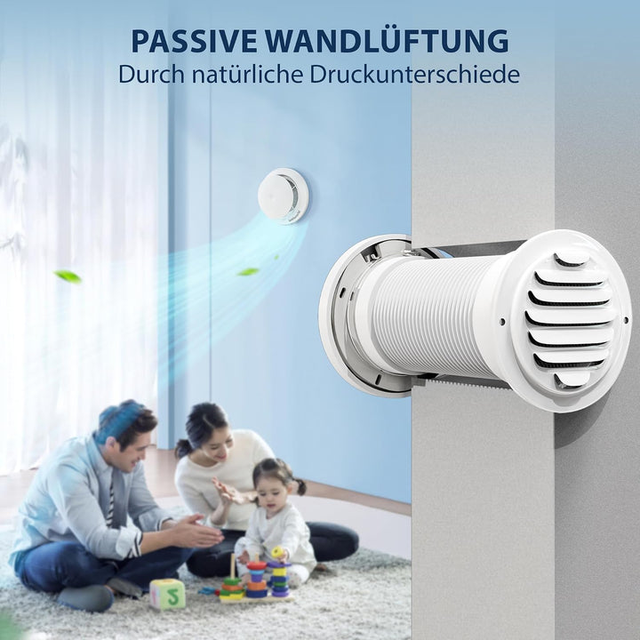 100 mm passives Lüftungsgitter für eine kühle energieeffiziente Umgebung, mit Teleskoprohr aus Alumi