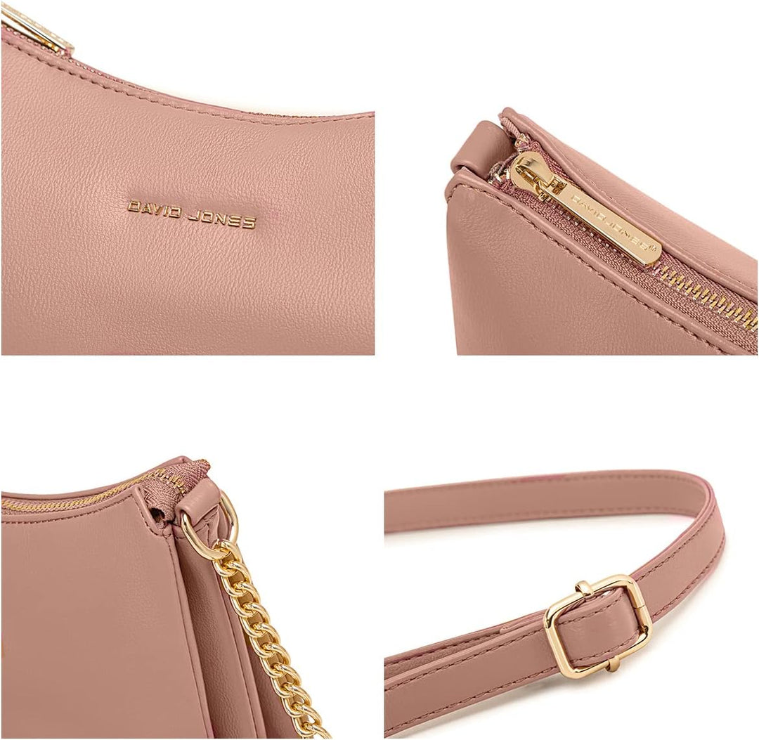 David Jones - Damen Kleine Umhängetasche - Frau Kette Tasche Schultertasche PU Leder Multi Taschen -
