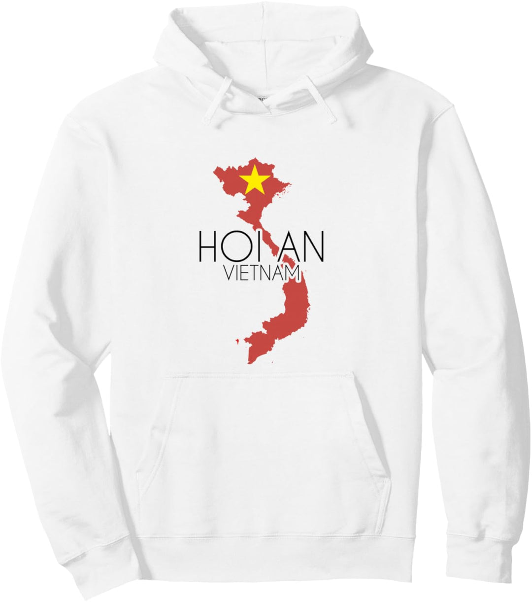 Hoi An Umriss Vietnam Flagge Pullover Hoodie