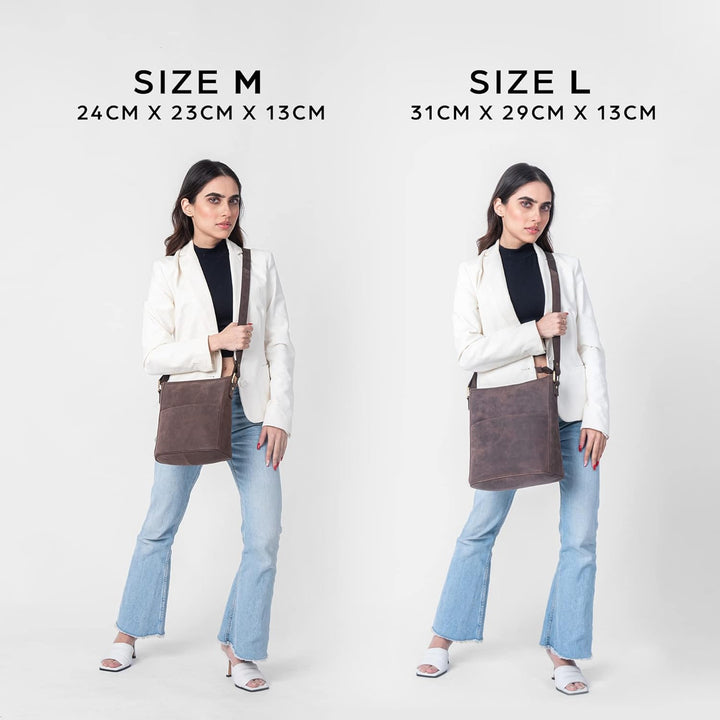 LEABAGS Leder Handtasche Damen I Premium Echtleder Umhängetasche I Schultertasche I Damentasche I Tr