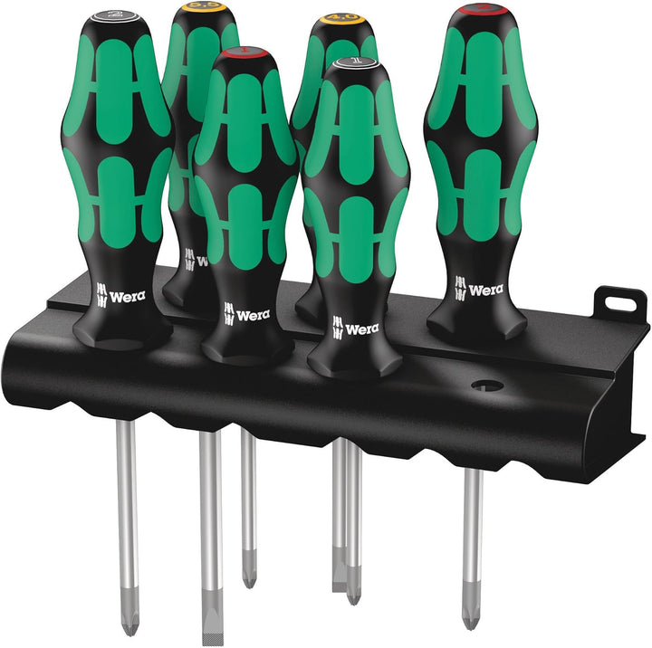 Wera 335/350/355/6 Schraubendrehersatz Kraftform Plus Lasertip + Rack, 6-teilig, 05105622001 1 Set