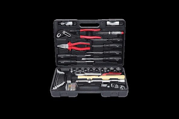 KS Tools 911.0650 1/2 Zoll Werkzeug-Satz | inklusive Umschaltknarre, 45-Zahn | matt satiniert | 50-t