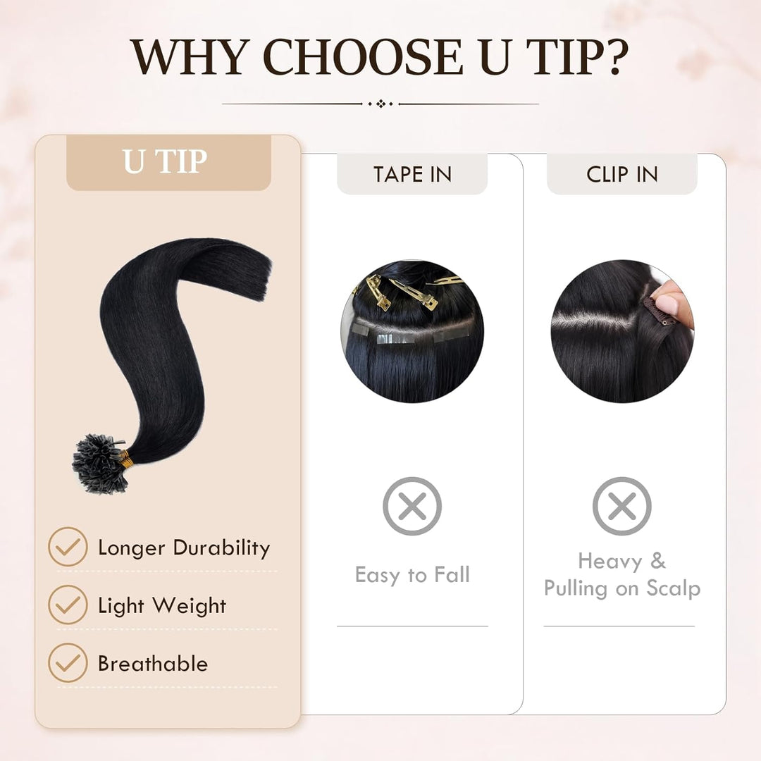 Rich Choices Extensions Echthaar Bonding U Tip keratin bondings Haarverlängerung Echthaar Hot Fusion