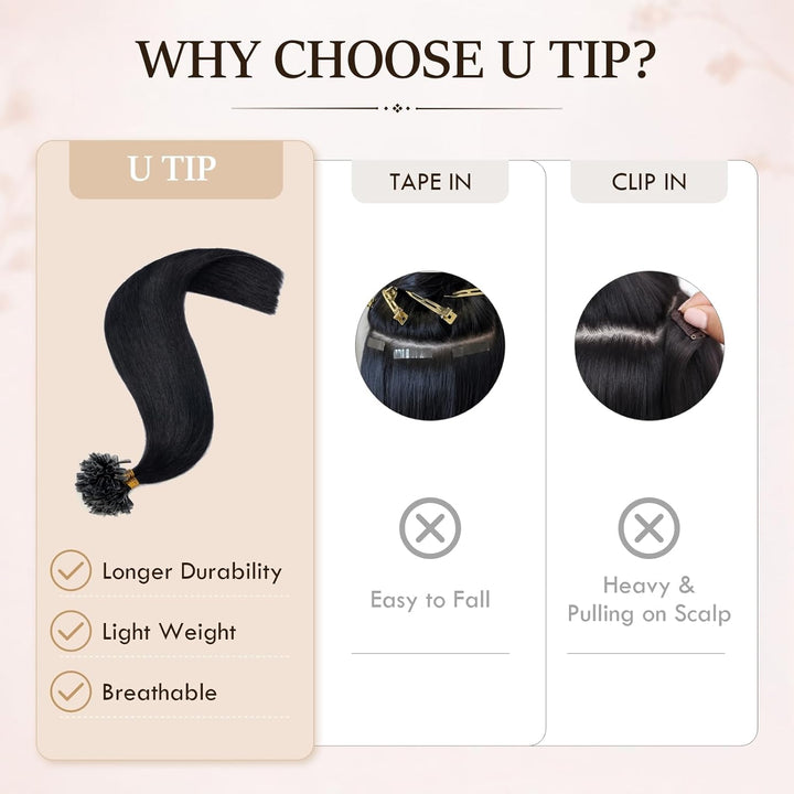 Rich Choices Extensions Echthaar Bonding U Tip keratin bondings Haarverlängerung Echthaar Hot Fusion
