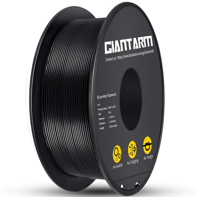 PLA Filament 1.75mm, GIANTARM 3D Drucker Filament PLA Schwarz 1kg Spool A-schwarz, A-schwarz