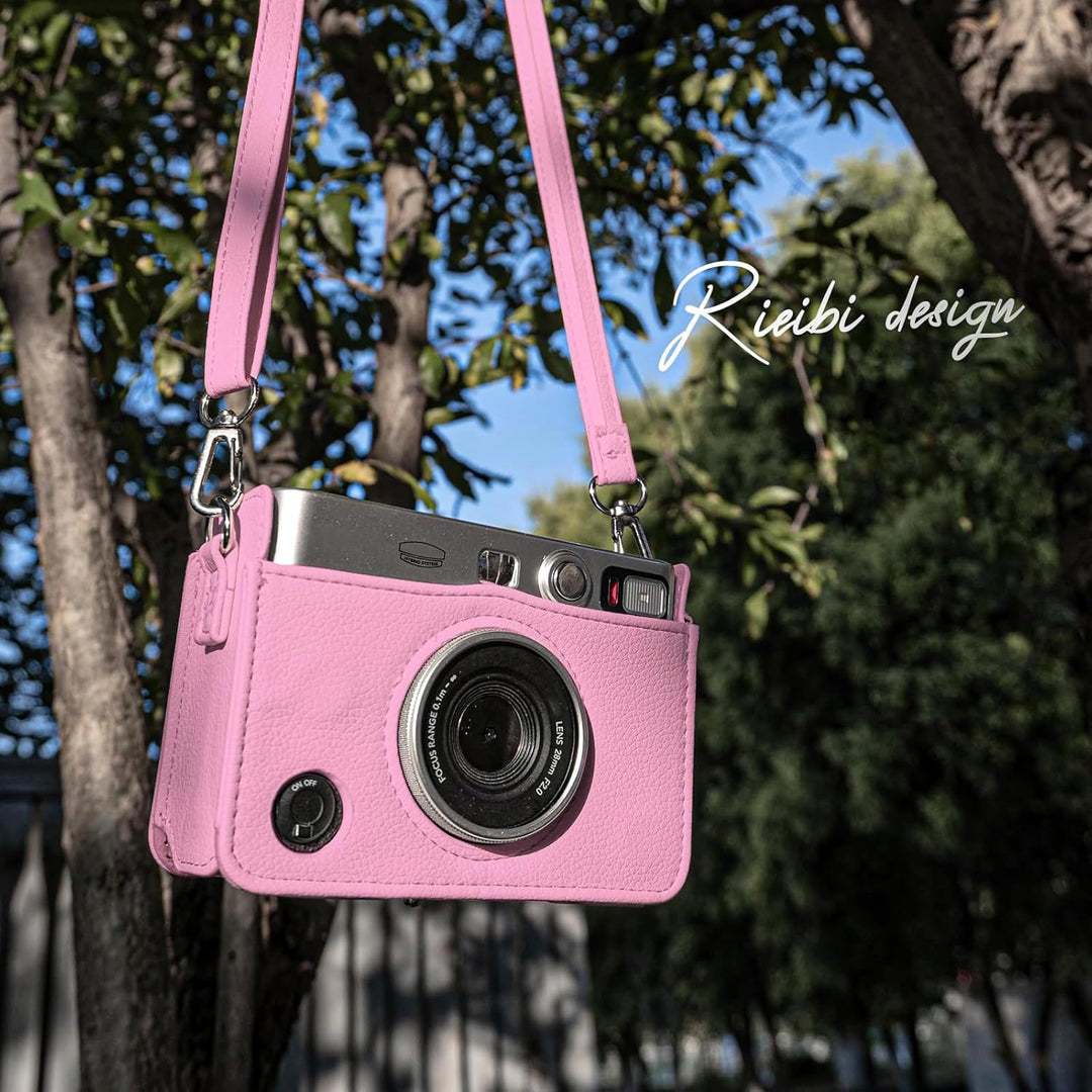 Rieibi Fujifilm Mini EVO Hülle - Vintage PU Leder Schutzhülle für Fuji Fujifilm Mini EVO Sofortbildk