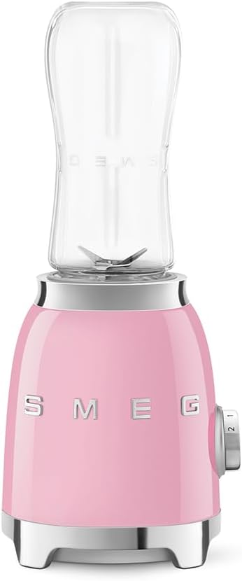 SMEG, Personal Blender PBF01PKEU, 2 Geschwindigkeitsstufen, Doppelklinge aus Edelstahl, 2 x 600 ml F