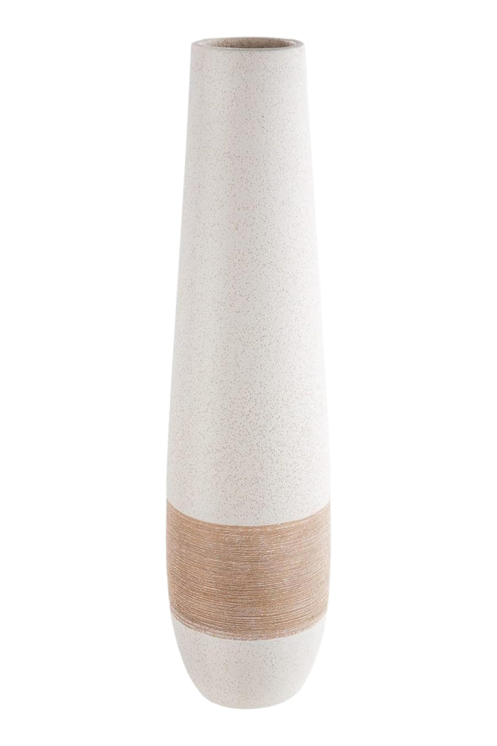 Gilde Deko grosse Vase XL Bodenvase aus Keramik - Deko Wohnzimmer - Farbe: Braun Creme Höhe 46 cm