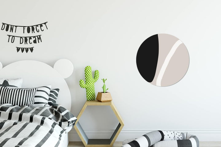 MuchoWow Wandbild Rund Wanddeko Deko Wohnzimmer Bilder 30x30 cm Pastell - Minimalismus - Formen, 30x