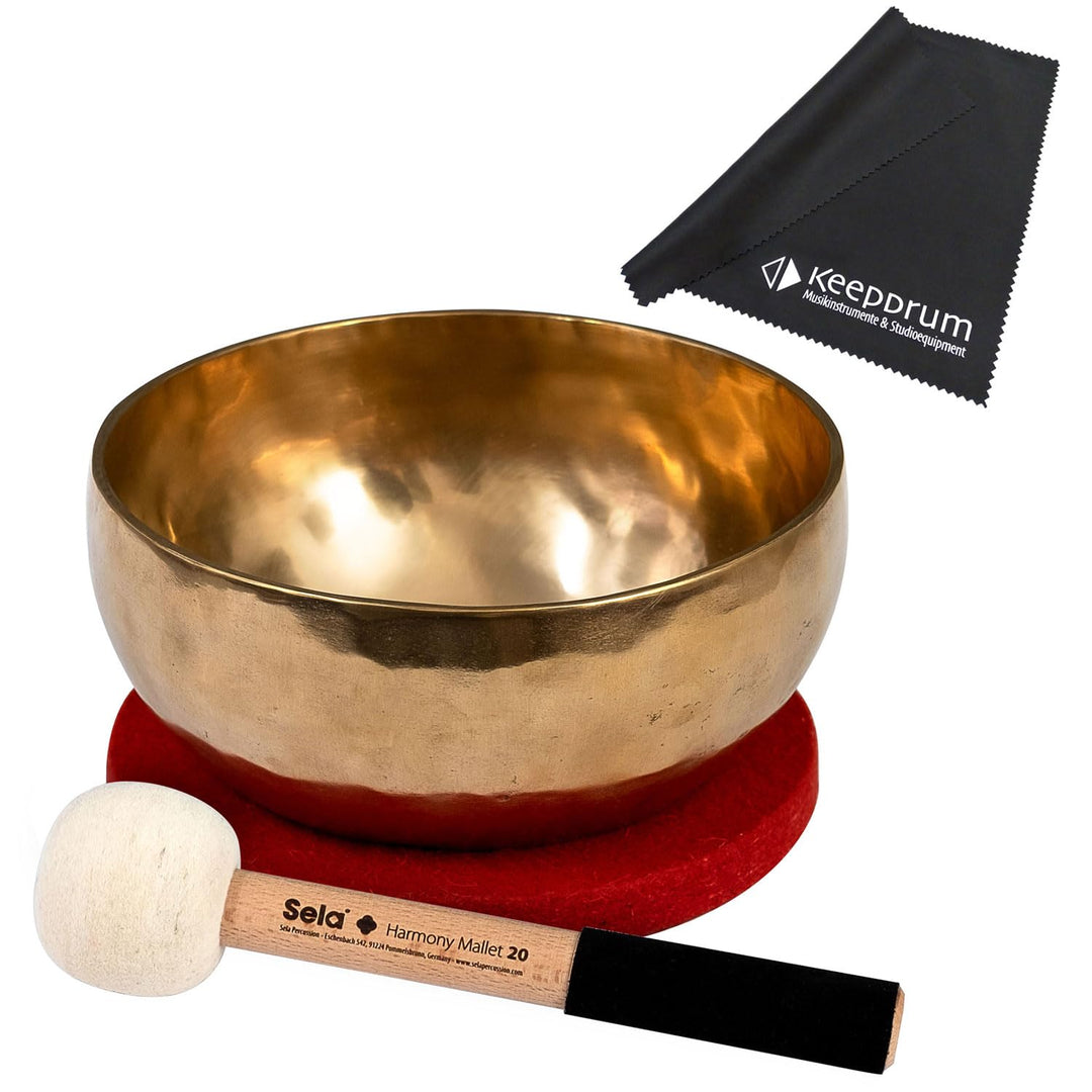 Sela SE 263 Harmony Singing Bowl Klangschale 19 cm inkl. Schlägel, Baumwolltasche, Filzring + keepdr