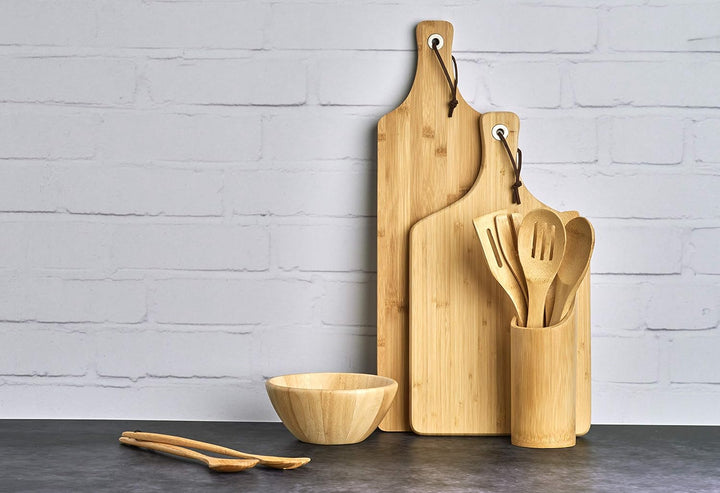 Zeller 25191 Schneide, Servierbrett medium Griff, Bamboo 45L x 25B cm, 45L x 25B cm