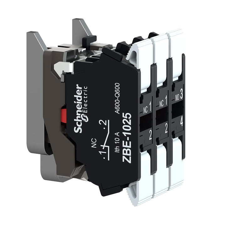 Schneider ZB4BZ141 Hilfsschalterblock für Drucktaster, 2Ö+1S, Durchmesser 22 cm 1 NO + 2 NC, 1 NO +