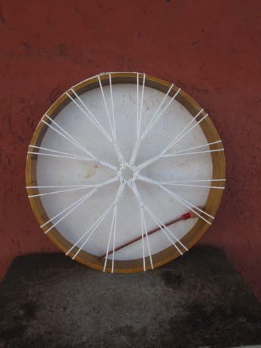 30cm Grosse Schamanentrommel Wolf mit Indianer Rahmentrommel Bodhran Drum Djembe