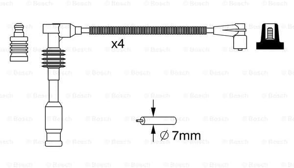 Bosch 0986357234 - Zündleitung - 4er Set