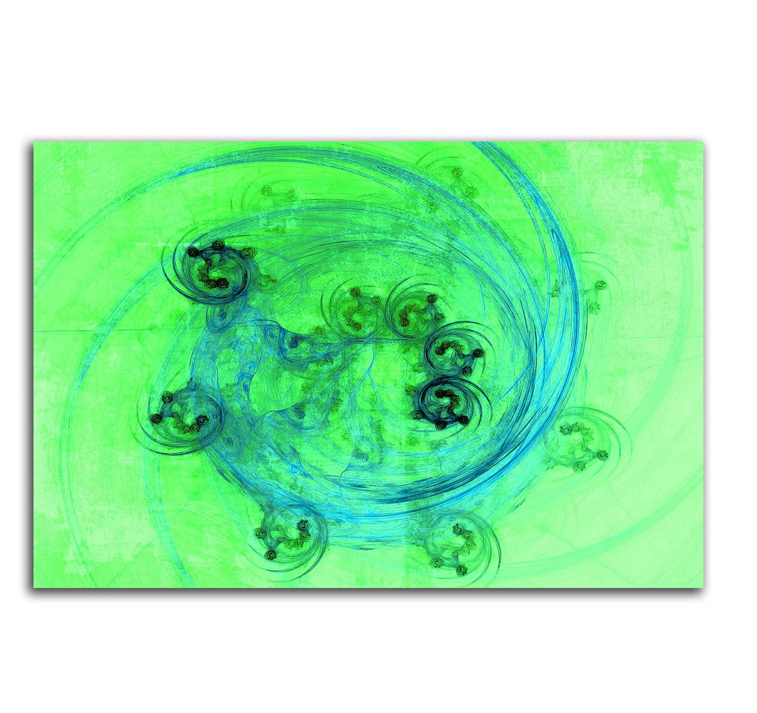 Paul Sinus Art 60x80cm Abstrakt042_Leinwandbild - Lebensfreude Abstrakte Kunst blau grün Kunstdruck