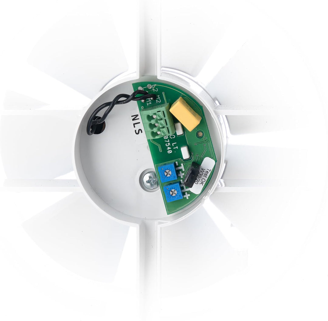 LIRAST Ø 150mm Weiss Badlüfter mit Timer und Feuchtesensor - Ventilator/Lüfter für Effiziente Belüft