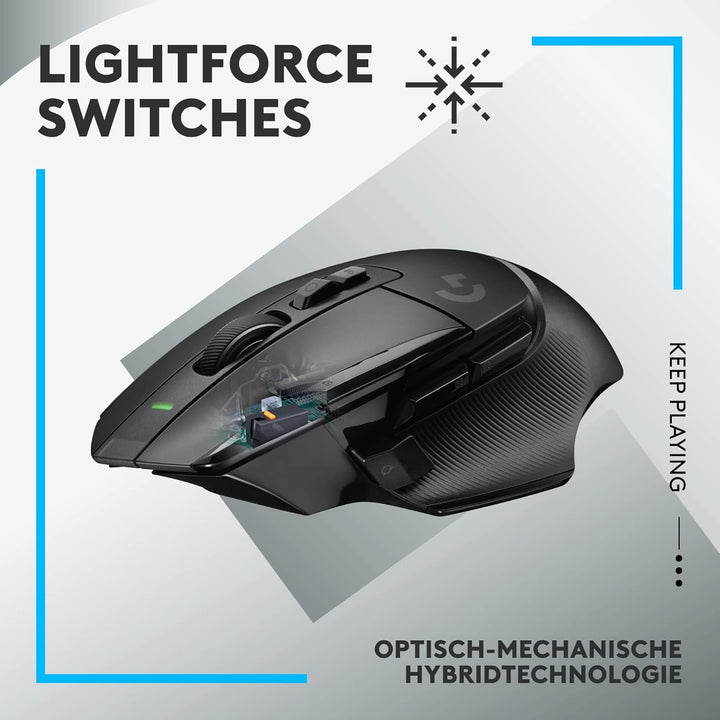 Logitech G502 X LIGHTSPEED Kabellose Gaming-Maus - Optische Maus mit optisch-mechanischen LIGHTFORCE