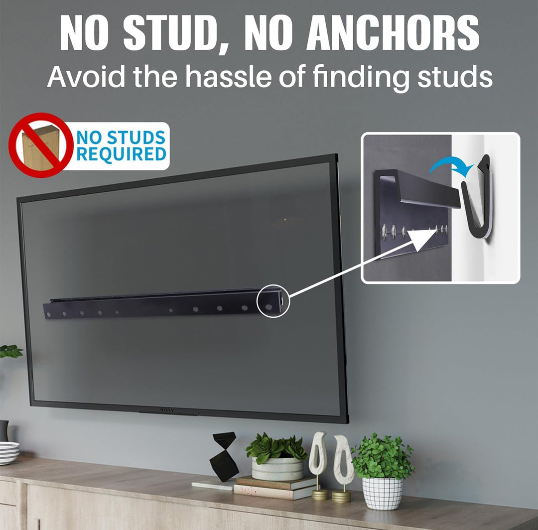 Fernsehhalterung Wand für 32-75 Zoll, Ständerlose TV Wandhalterung, max. VESA 400 x 400 mm, bis zu 6