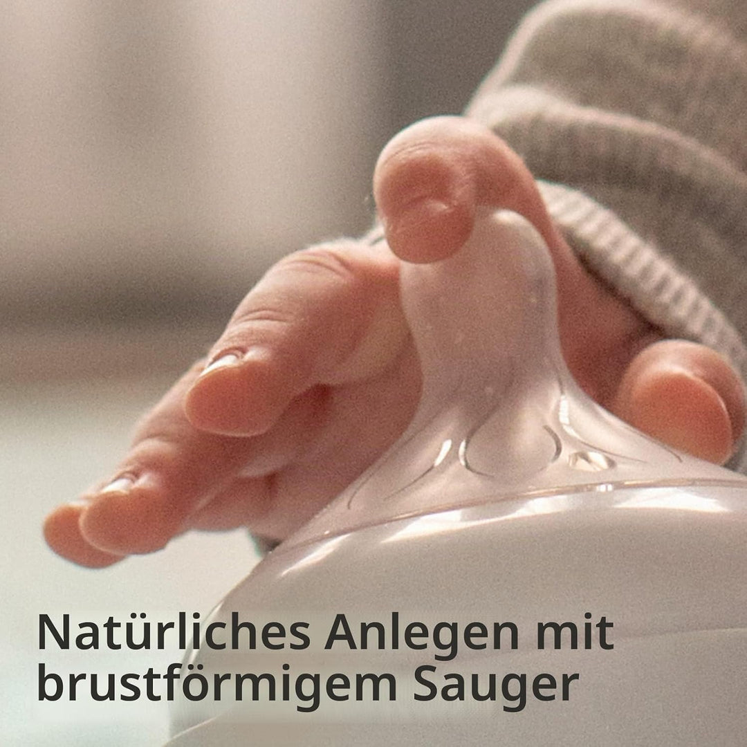 Philips Avent Glasflasche Natural mit Responsivem Schnuller 240ml, 2 Stück (Modell SCY933/01), 2 stü