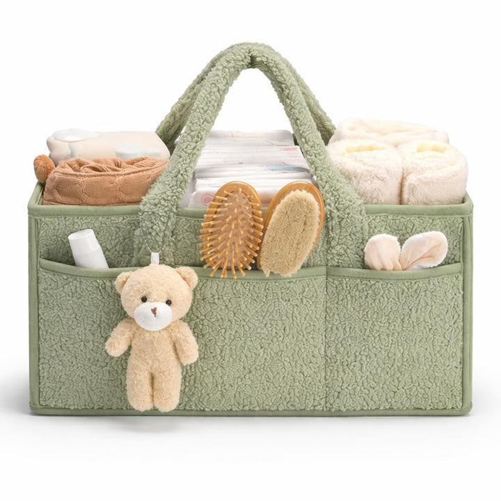Baby-Windel-Caddy Organizer für Wickeltisch, Baby-Aufbewahrungskorb für Windeln und Feuchttücher, Ge