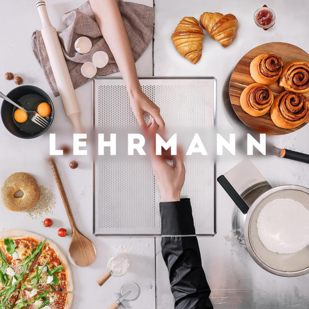 LEHRMANN Lochblech 45,5 x 37,5 cm Backblech Kuchenblech Baguetteblech Pizzablech für Backofen Bosch
