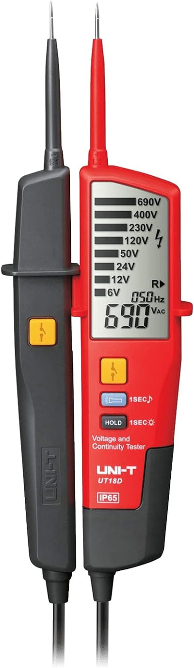 UNI-T MIE0196/UT18D Multimeter Spannungsprüfer, Durchgangs- und RCD Test, IP65, LCD-Anzeige