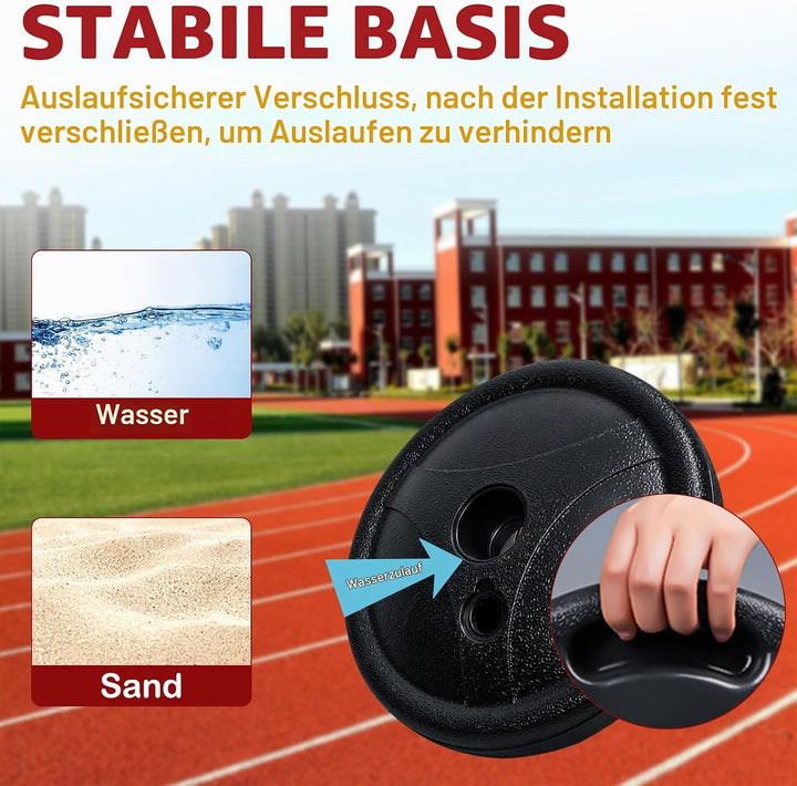 Basketballkorb Outdoor für Kinder,Inkl.2X Netze,3X Basketball,Pumpe &amp; Installationstools,50–150cm Hö