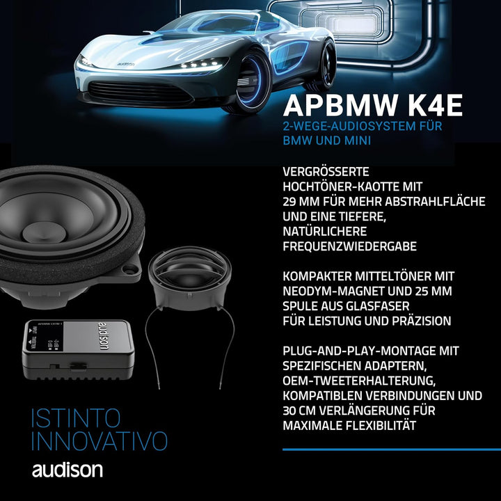 Audison APBMW K4E 2-Wege Frontsystem kompatibel mit BMW