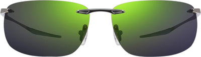 Revo Sonnenbrille Descend Z: Polarisiertes randloses Glas mit Bügeln aus Edelstahl, glänzender Gunme
