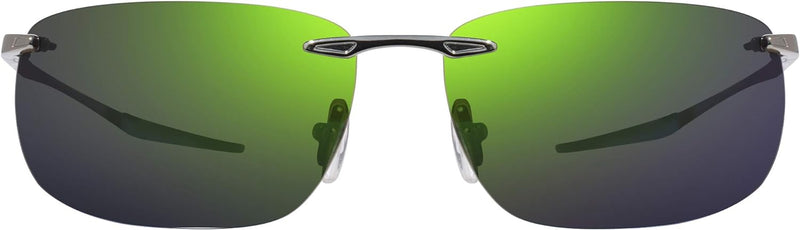 Revo Sonnenbrille Descend Z: Polarisiertes randloses Glas mit Bügeln aus Edelstahl, glänzender Gunme