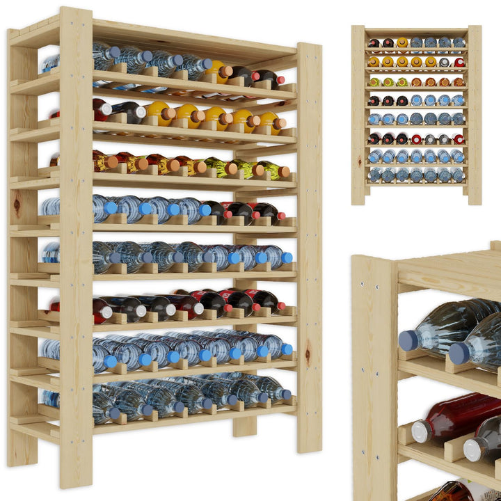 Lenmar Serie RW Weinregal aus Holz für Flaschen, Hellbeige, Wein, Flaschenregal, Kellerregal, Regale