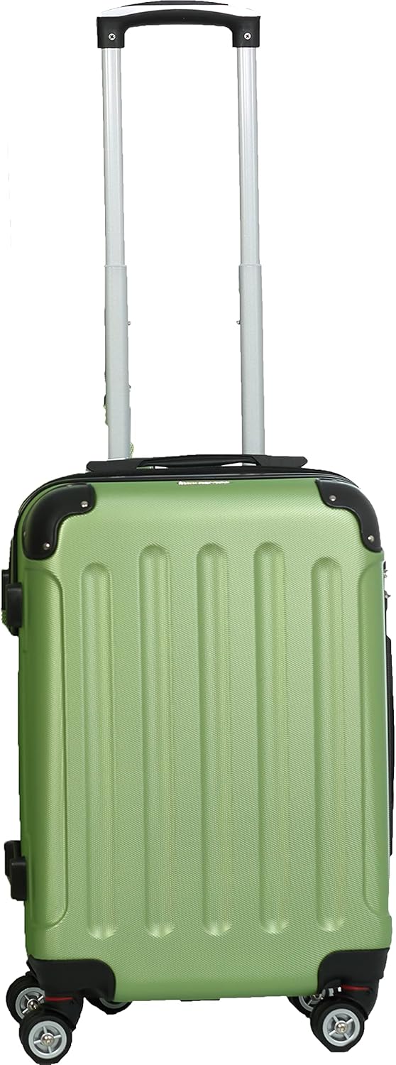INVIDA Glüückskind Luxus Hartschalen Koffer Trolley ABS mit 4 Zwillingsrollen in Grün Grösse: M